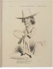 Portrait de Jean Gigoux par Benjamin Roubaud dans le Panthéon charivarique