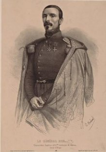 Portraits lithographie du colonel Renault par Benjamin Roubaud dans l'album Souvenirs d'Afrique (1846)