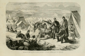 Un Bivouac, ou une matinée au camp - de Benjamin Roubaud - dans la revue L'Illustration