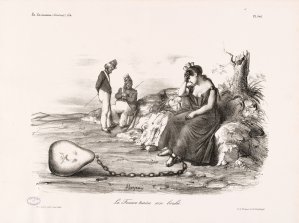 "La france traîne son boulet" par Benjamin Roubaud pour La Caricature