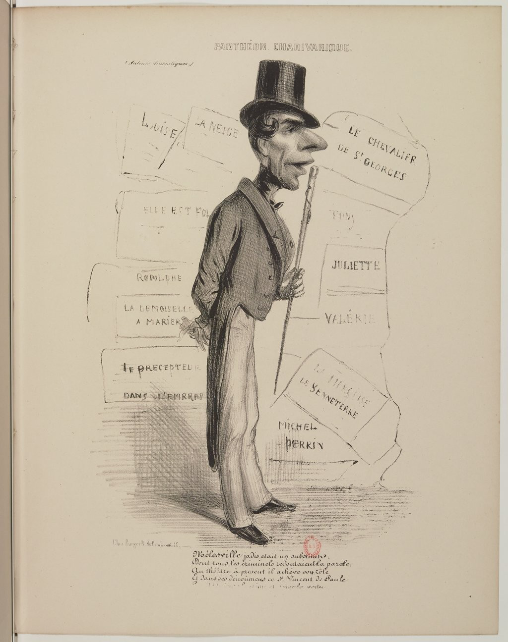 Anne-Honoré-Joseph Duveyrier dit Mélesville par Benjamin Roubaud - Panthéon charivarique
