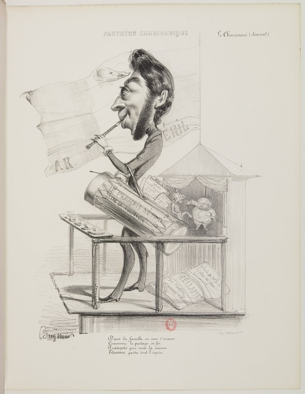 Etienne Arago par Benjamin Roubaud - Panthéon charivarique