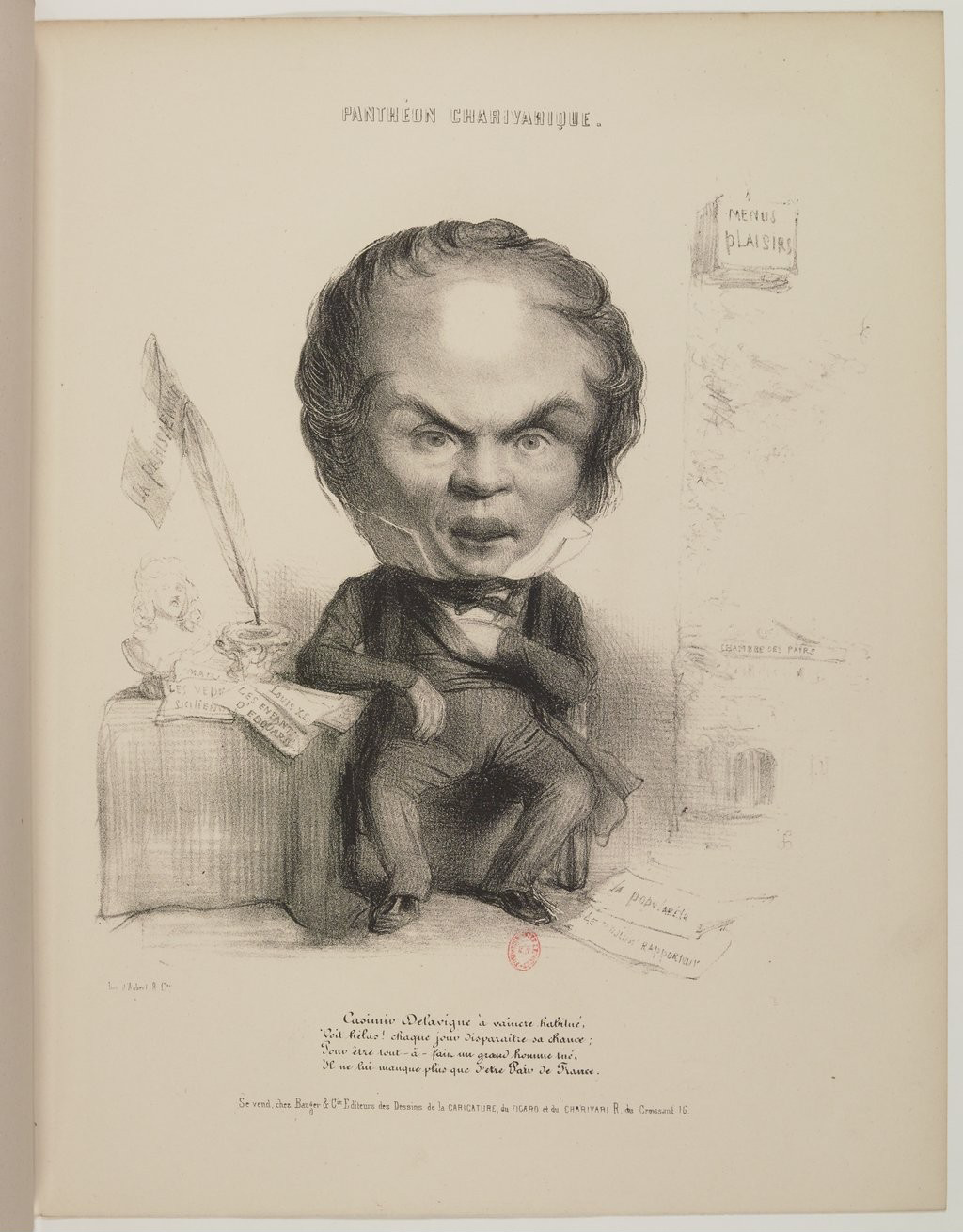 Casimir Delavigne par Benjamin Roubaud - Panthéon charivarique