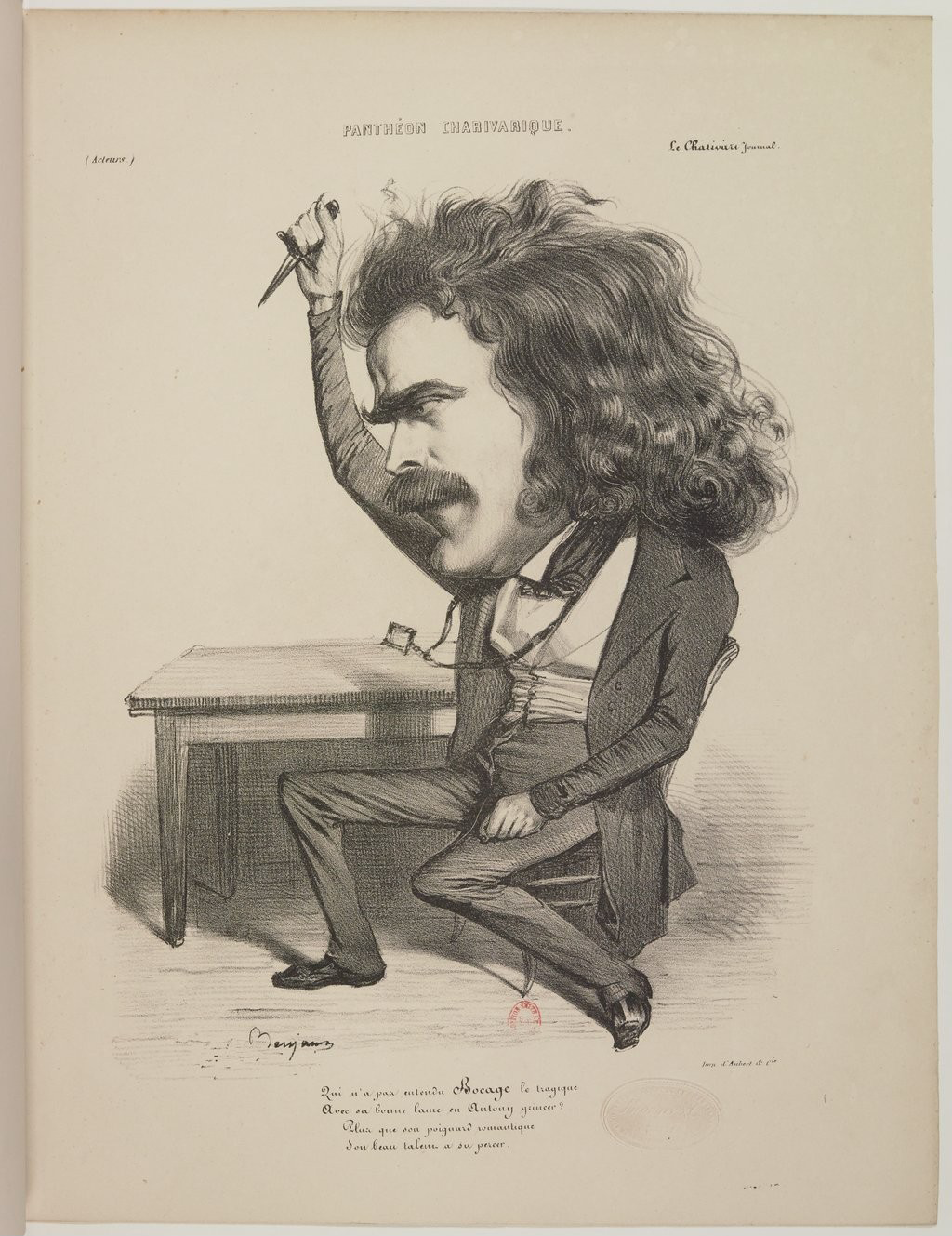 Pierre-Martinien Toussez dit Bocage par Benjamin Roubaud - Panthéon charivarique