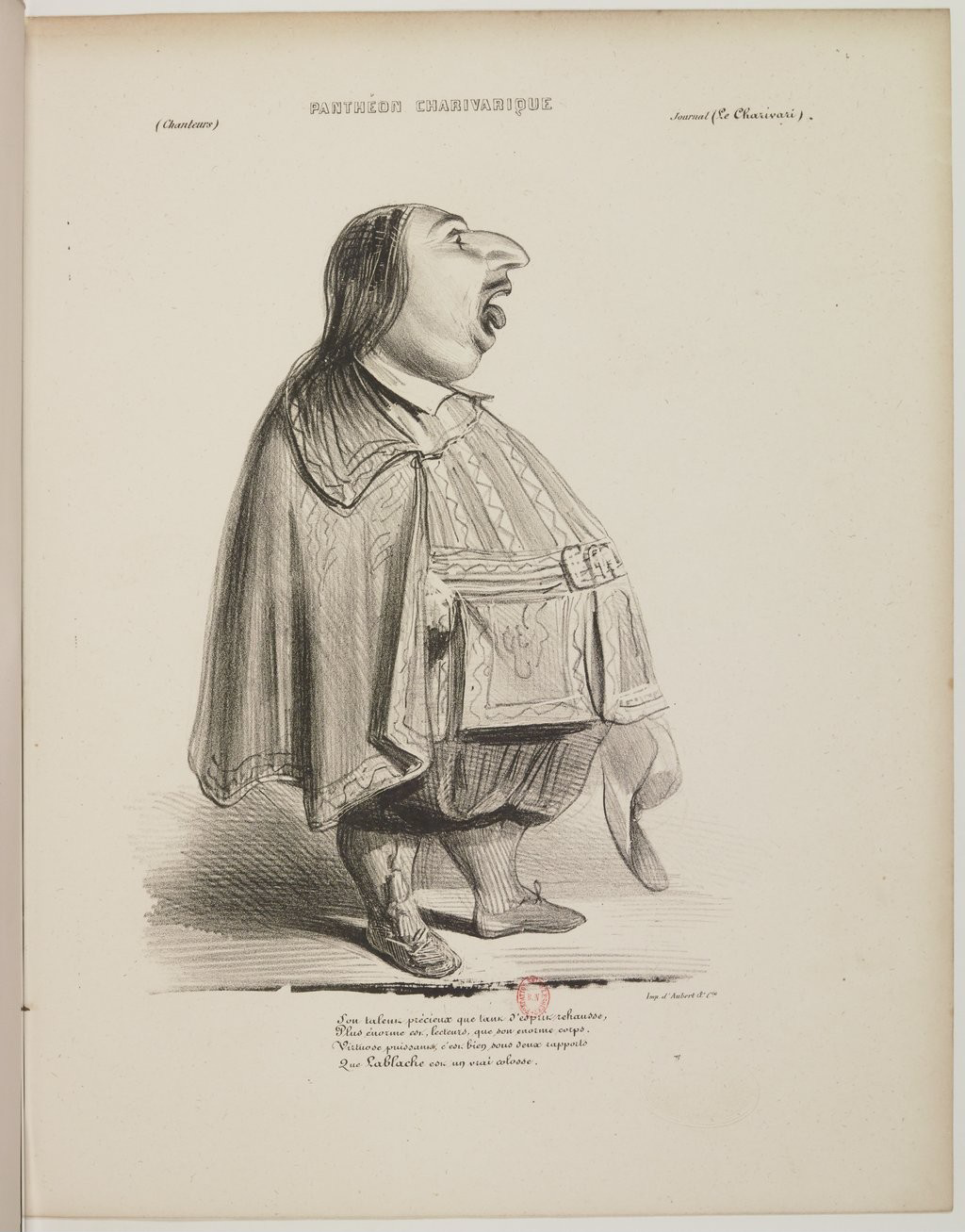 Luigi Lablache par Benjamin Roubaud - Panthéon charivarique