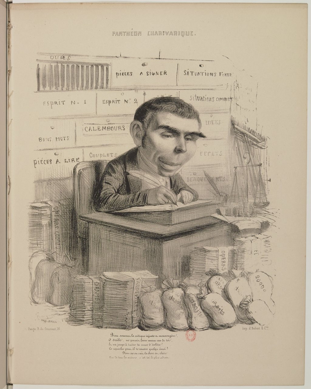 Eugène Scribe par Benjamin Roubaud - Panthéon charivarique