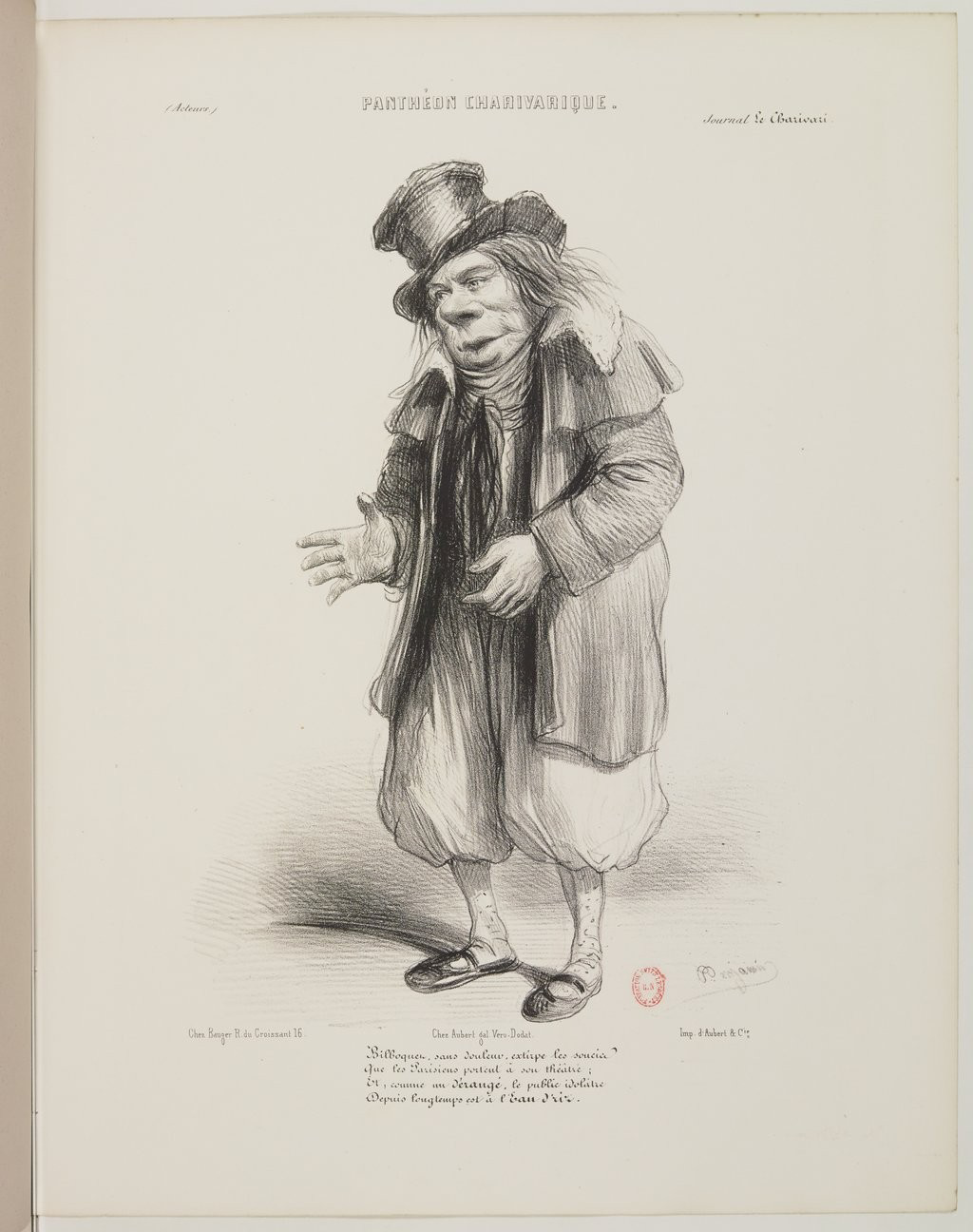 Jacques Charles Odry par Benjamin Roubaud - Panthéon charivarique